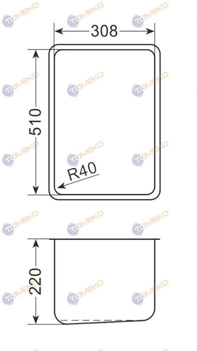Корито от неръждаема стомана 308х510х220 мм за GN 1/1 - spareparts.tomeko.bg Корито от неръждаема стомана 308х510х220 мм за GN 1/1
