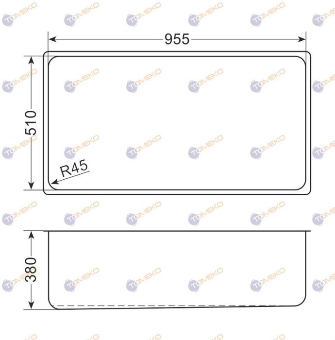 Корито от неръждаема стомана 955х510х380 мм за GN 3/1 - spareparts.tomeko.bg Корито от неръждаема стомана 955х510х380 мм за GN 3/1