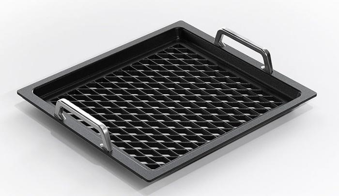 Съд по гастронорм BBQ с дръжки, перфориран GN 2/3-20, лят алуминий с Lotan® покритие - spareparts.tomeko.bg Съд по гастронорм BBQ с дръжки, перфориран GN 2/3-20, лят алуминий с Lotan® покритие