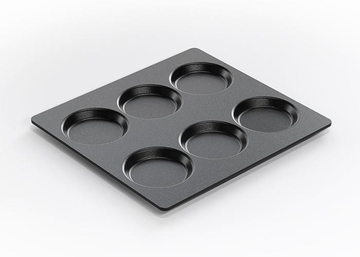 Съд по гастронорм GN 2/3 с 6 кръгли форми, лят алуминий 3 мм с Lotan® покритие - spareparts.tomeko.bg Съд по гастронорм GN 2/3 с 6 кръгли форми, лят алуминий 3 мм с Lotan® покритие