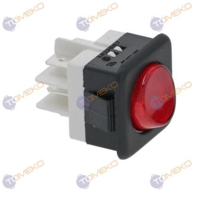 Ключ двуполюсен светещ, червен 16(4)A 250V - spareparts.tomeko.bg Ключ двуполюсен светещ, червен 16(4)A 250V