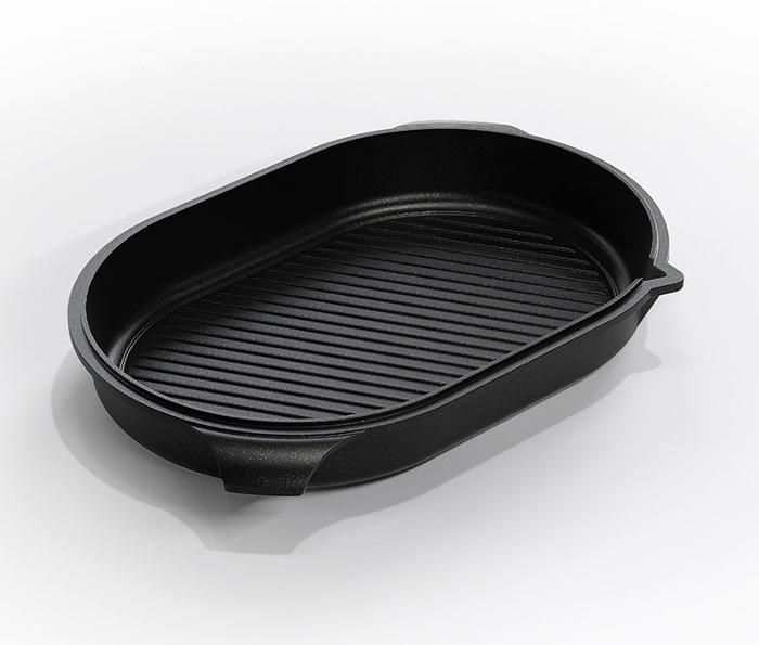Капак Grill за съд за печене с улей, индукционен 42х28х6 см, 3 л, лят алуминий с Lotan® незалепващо покритие - spareparts.tomeko.bg Капак Grill за съд за печене с улей, индукционен 42х28х6 см, 3 л, лят алуминий с Lotan® незалепващо покритие