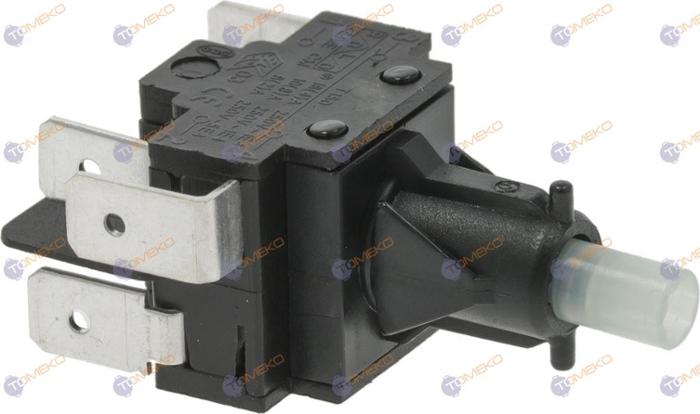 Бутон задържащ, пусков за миялна машина, двуполюсен 2NO/NC, 250V, 16A - spareparts.tomeko.bg Бутон задържащ, пусков за миялна машина, двуполюсен 2NO/NC, 250V, 16A