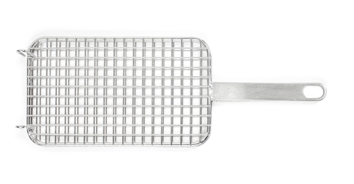 Решетка за печене 15х25 см с дръжка, двойна, неръждаема стомана - spareparts.tomeko.bg Решетка за печене 15х25 см с дръжка, двойна, неръждаема стомана