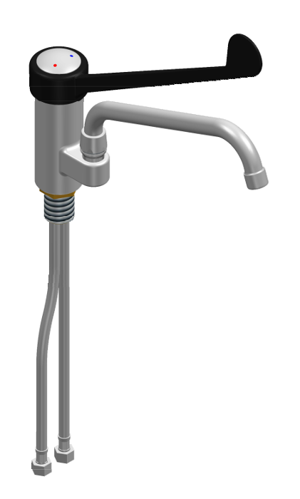 Смесителна батерия EROS с дълго черно рамо, стояща, C лебедка - spareparts.tomeko.bg Смесителна батерия EROS с дълго черно рамо, стояща, C лебедка