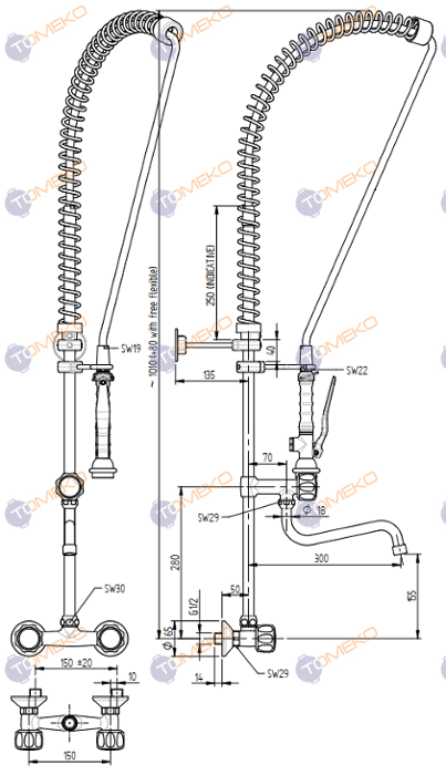 Душ батерия ERA с S лебедка, стенен H=1090 мм, ръкохватка Basic - spareparts.tomeko.bg Душ батерия ERA с S лебедка, стенен H=1090 мм, ръкохватка Basic