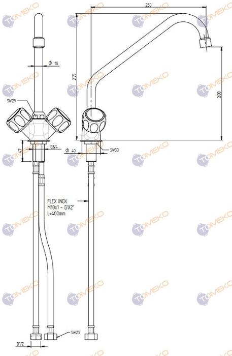 Смесителна батерия EROS, стояща, различни лебедки - spareparts.tomeko.bg Смесителна батерия EROS, стояща, различни лебедки