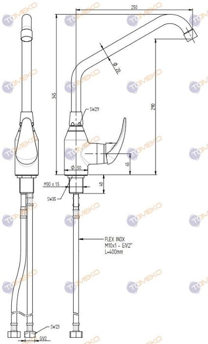 Смесителна батерия EROS, стояща с хоризонтална глава, различни лебедки - spareparts.tomeko.bg Смесителна батерия EROS, стояща с хоризонтална глава, различни лебедки
