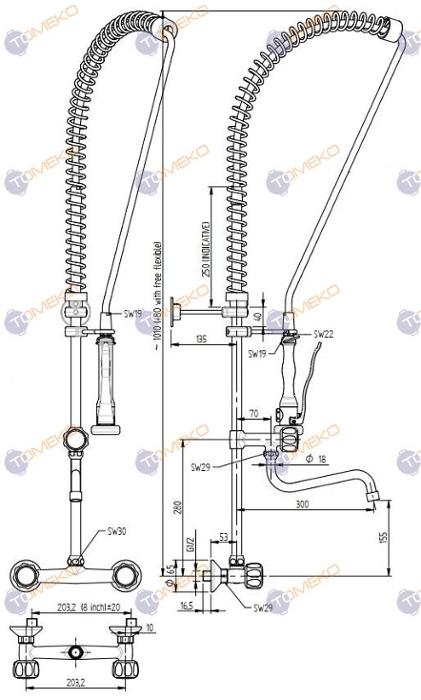 Душ с 8" батерия ERA с S лебедка, стенен Н=1090 мм, ръкохватка Premium - spareparts.tomeko.bg Душ с 8" батерия ERA с S лебедка, стенен Н=1090 мм, ръкохватка Premium