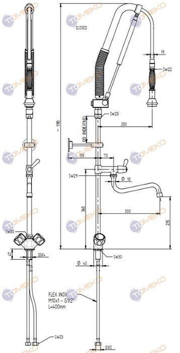 Душ батерия ERA STOP с S лебедка, стоящ Н=1110 мм, ръкохватка Acqua stop - spareparts.tomeko.bg Душ батерия ERA STOP с S лебедка, стоящ Н=1110 мм, ръкохватка Acqua stop