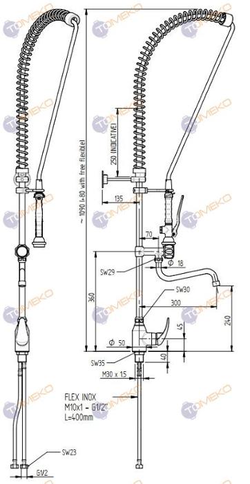 Душ батерия ERA с S лебедка, стоящ с хоризонтална глава Н=1170 мм, ръкохватка Basic - spareparts.tomeko.bg Душ батерия ERA с S лебедка, стоящ с хоризонтална глава Н=1170 мм, ръкохватка Basic