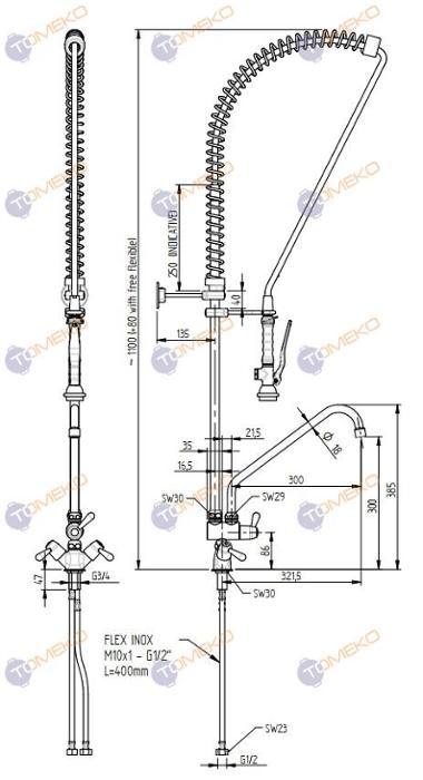 Душ батерия ERA с C лебедка, стоящ с кранове с палци Н=1180 мм, ръкохватка Basic - spareparts.tomeko.bg Душ батерия ERA с C лебедка, стоящ с кранове с палци Н=1180 мм, ръкохватка Basic