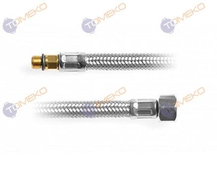Мека връзка F3/8" - M10x1 (ж-м) inox short за монтаж под плот, различни размери - spareparts.tomeko.bg Мека връзка F3/8" - M10x1 (ж-м) inox short за монтаж под плот, различни размери