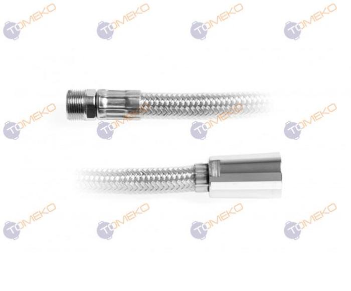 Мека връзка F1/2" - M15x1 (ж-м) inox+PVC, различни размери - spareparts.tomeko.bg Мека връзка F1/2" - M15x1 (ж-м) inox+PVC, различни размери