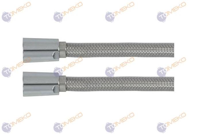 Мека връзка F1/2" - F1/2" (ж-ж) inox+PVC, L=2000 мм - spareparts.tomeko.bg Мека връзка F1/2" - F1/2" (ж-ж) inox+PVC, L=2000 мм