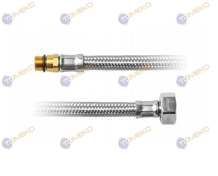 Мека връзка F1/2" - M12x1 (ж-м) inox short, L=400 мм за монтаж под плот - spareparts.tomeko.bg Мека връзка F1/2" - M12x1 (ж-м) inox short, L=400 мм за монтаж под плот