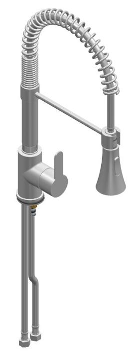 Смесителна батерия EROS Н=445 мм с хоризонтална глава и подвижен душ, стояща - spareparts.tomeko.bg Смесителна батерия EROS Н=445 мм с хоризонтална глава и подвижен душ, стояща