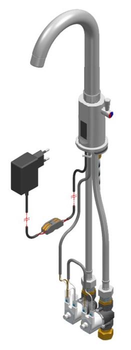 Смесителна батерия ZEUS, стояща, сензорна 130х300 мм - spareparts.tomeko.bg Смесителна батерия ZEUS, стояща, сензорна 130х300 мм