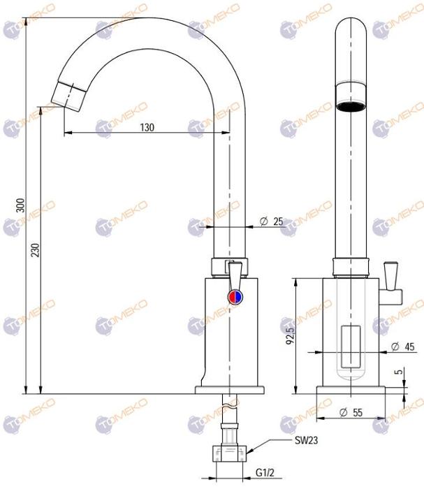 Смесителна батерия ZEUS, стояща, сензорна 130х300 мм - spareparts.tomeko.bg Смесителна батерия ZEUS, стояща, сензорна 130х300 мм