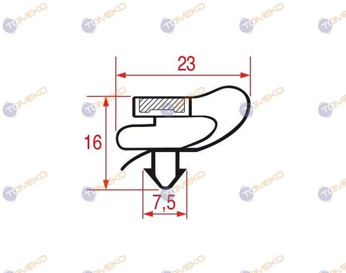 Уплътнение 595x460 мм за хладилна маса PT1200 - spareparts.tomeko.bg Уплътнение 595x460 мм за хладилна маса PT1200