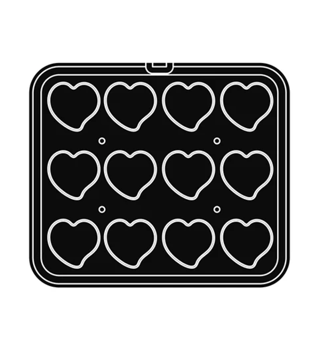 Приставка за CookMatic Pav, 12 бр Smooth heart tartlets 76х71х20 мм - spareparts.tomeko.bg Приставка за CookMatic Pav, 12 бр Smooth heart tartlets 76х71х20 мм