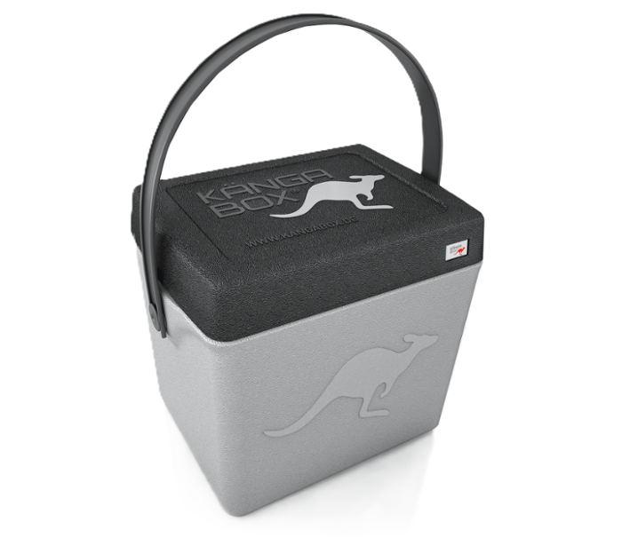 Термокутия с дръжка Trip, вътрешен размер 300х220х310 мм, сива с черен капак - spareparts.tomeko.bg Термокутия с дръжка Trip, вътрешен размер 300х220х310 мм, сива с черен капак