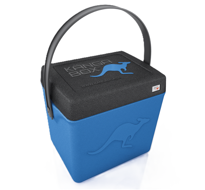 Термокутия с дръжка Trip, вътрешен размер 300х220х310 мм, синя с черен капак - spareparts.tomeko.bg Термокутия с дръжка Trip, вътрешен размер 300х220х310 мм, синя с черен капак