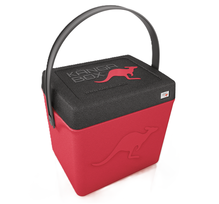 Термокутия с дръжка Trip, вътрешен размер 300х220х310 мм, червена с черен капак - spareparts.tomeko.bg Термокутия с дръжка Trip, вътрешен размер 300х220х310 мм, червена с черен капак