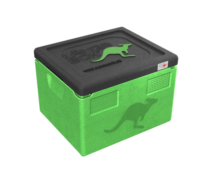 Термокутия Expert GN 1/2, вътрешен размер 330х270х217 мм, лайм с черен капак - spareparts.tomeko.bg Термокутия Expert GN 1/2, вътрешен размер 330х270х217 мм, лайм с черен капак