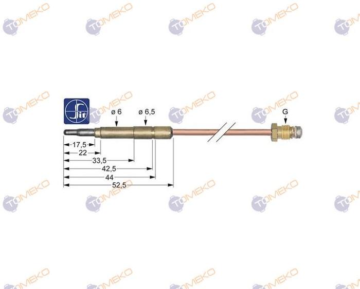 Термодвойка за фритюрник FR G7, M9x1600 мм  - spareparts.tomeko.bg Термодвойка за фритюрник FR G7, M9x1600 мм