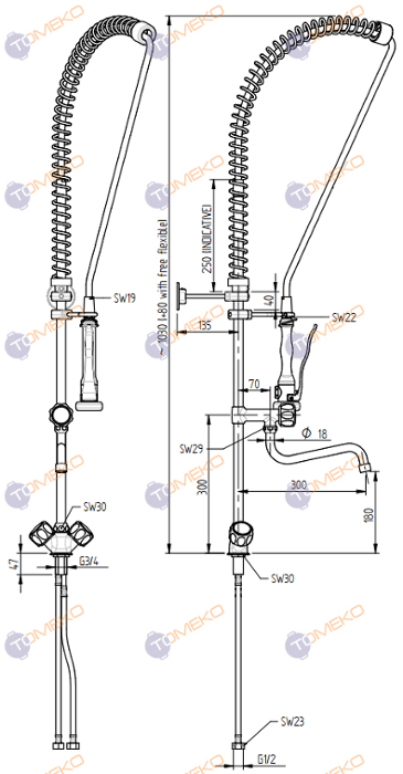 Душ батерия ERA с S лебедка, стоящ с кранове Н=1110 мм, ръкохватка Premium Blue - spareparts.tomeko.bg Душ батерия ERA с S лебедка, стоящ с кранове Н=1110 мм, ръкохватка Premium Blue